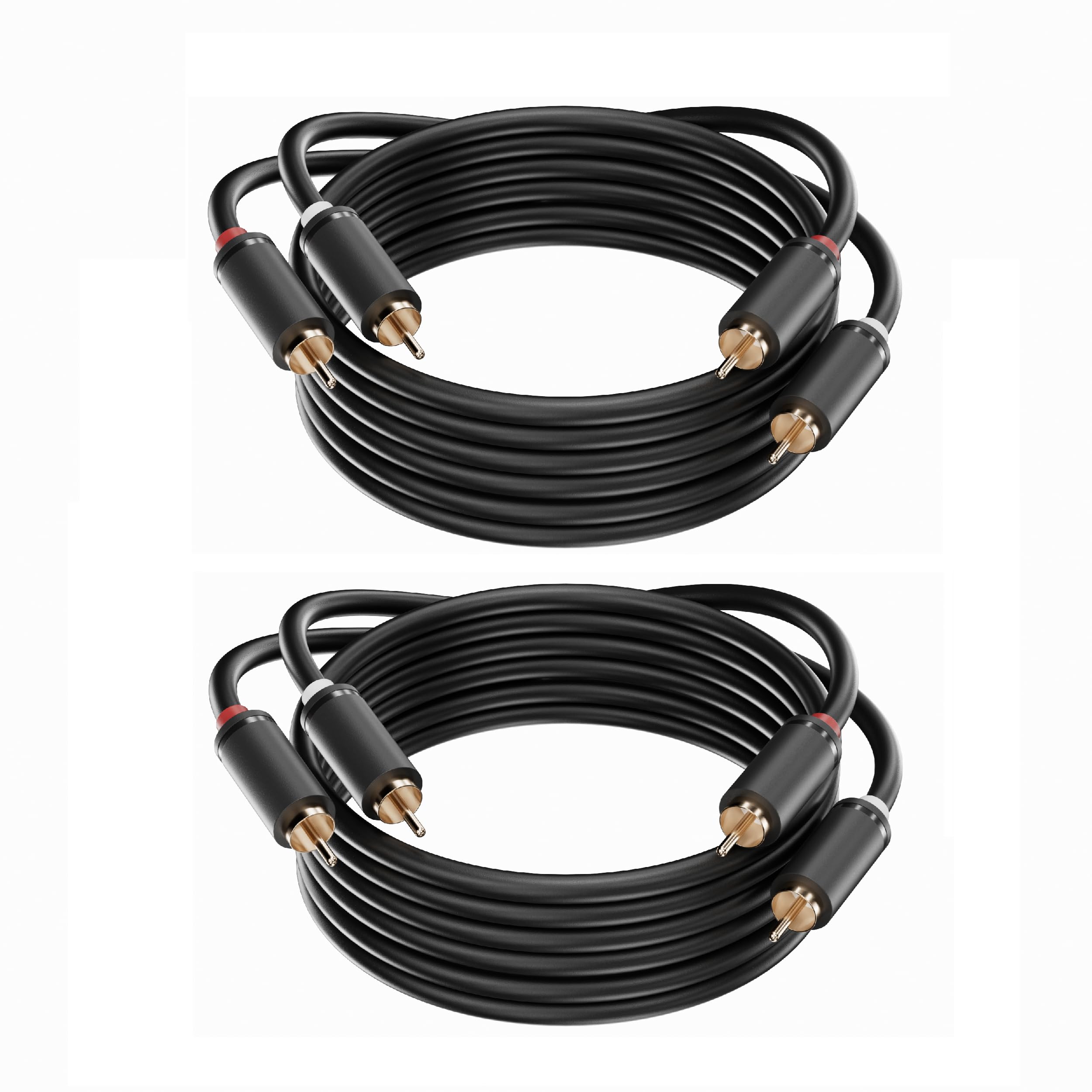 Jasoz - Confezione da 2 cavi RCA da 3 m, da 2 RCA maschio a 2 RCA maschio, cavo audio stereo per Home Theater, HDTV, console di gioco, sistemi Hi-Fi