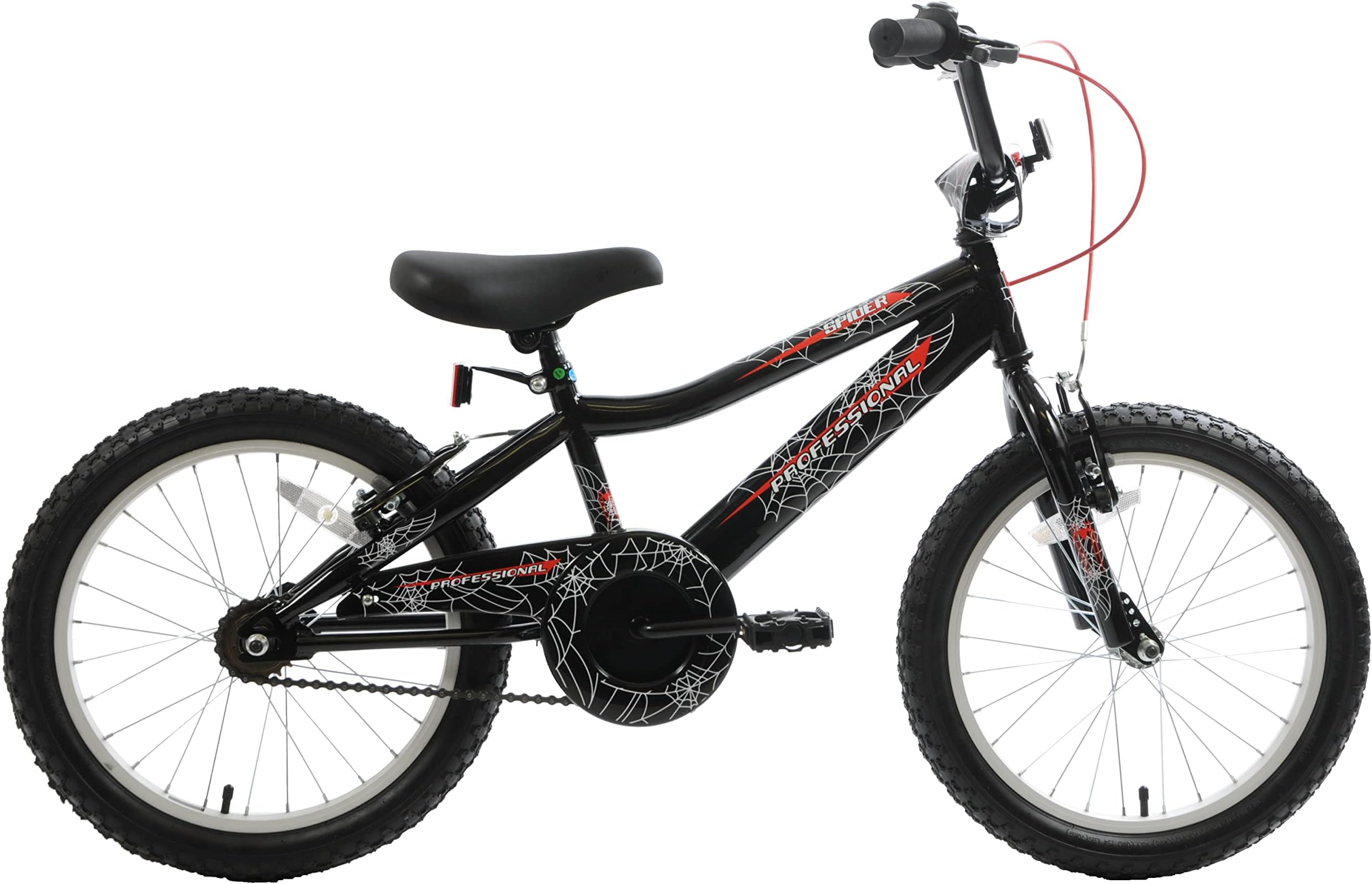 Professional Spider Boys 18" Wheel Spiderman Style BMX Kids Boys Bike Spider Web Single Speed Black 6+