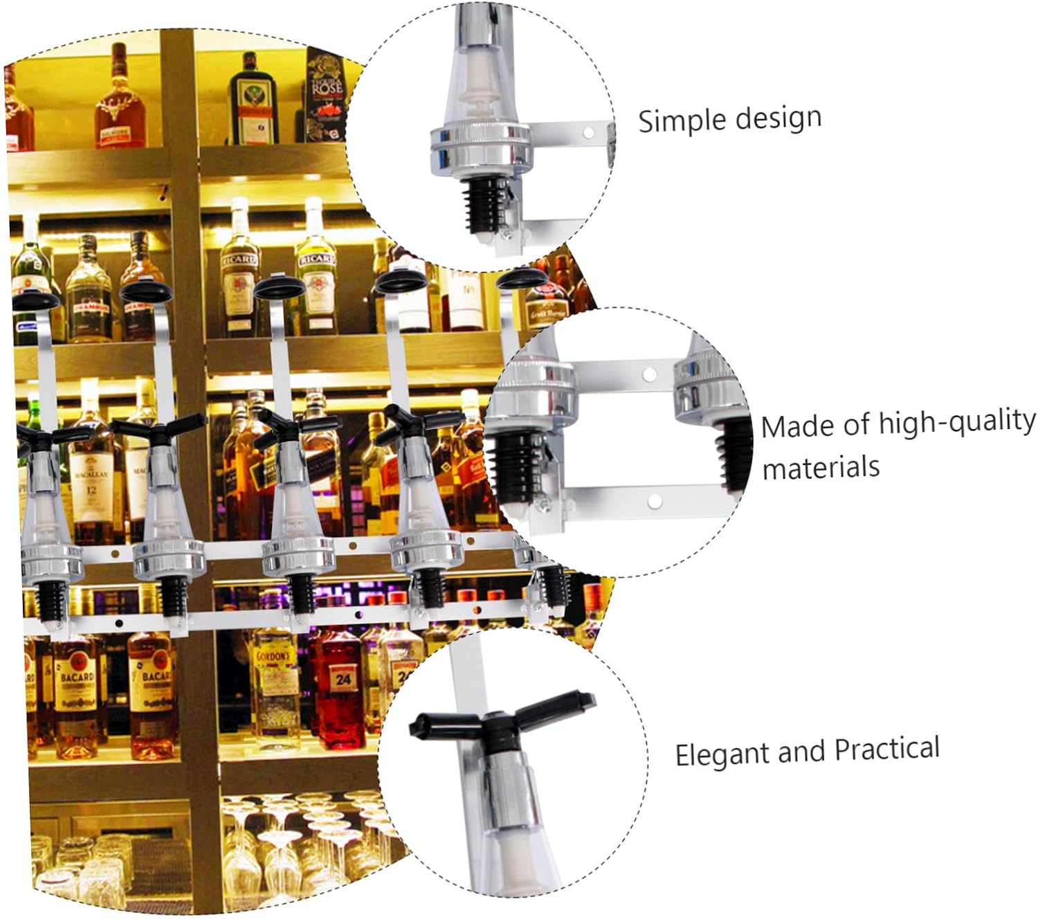 SOLUSTRE Bottle Stand Wall-mounted Beverage Dispenser Commercial Wine Beer Dispenser Insulated for Diy Projects