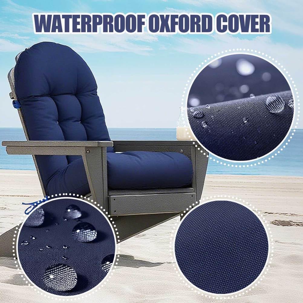 Coussins pour Fauteuil à Bascule, Ensemble de Coussins de Remplacement Résistants à l'eau pour Fauteuil à Bascule pour Terrasse, Porche et Jardin, Coussins d'intérieur/Extérieur ,Dark Gray,1 Piece
