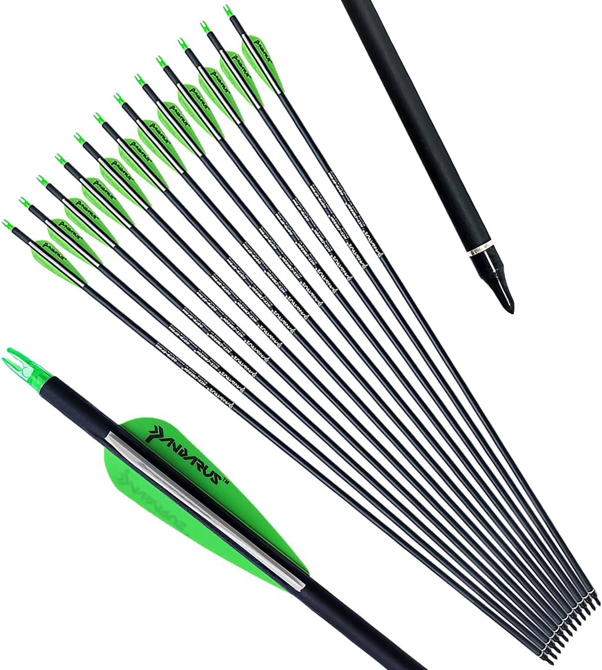 Archery 30/32/28 Inch Carbon Practice Hunting Arrows with Removable for Youth Compound & Recurve Bow Target (Pack of 12)