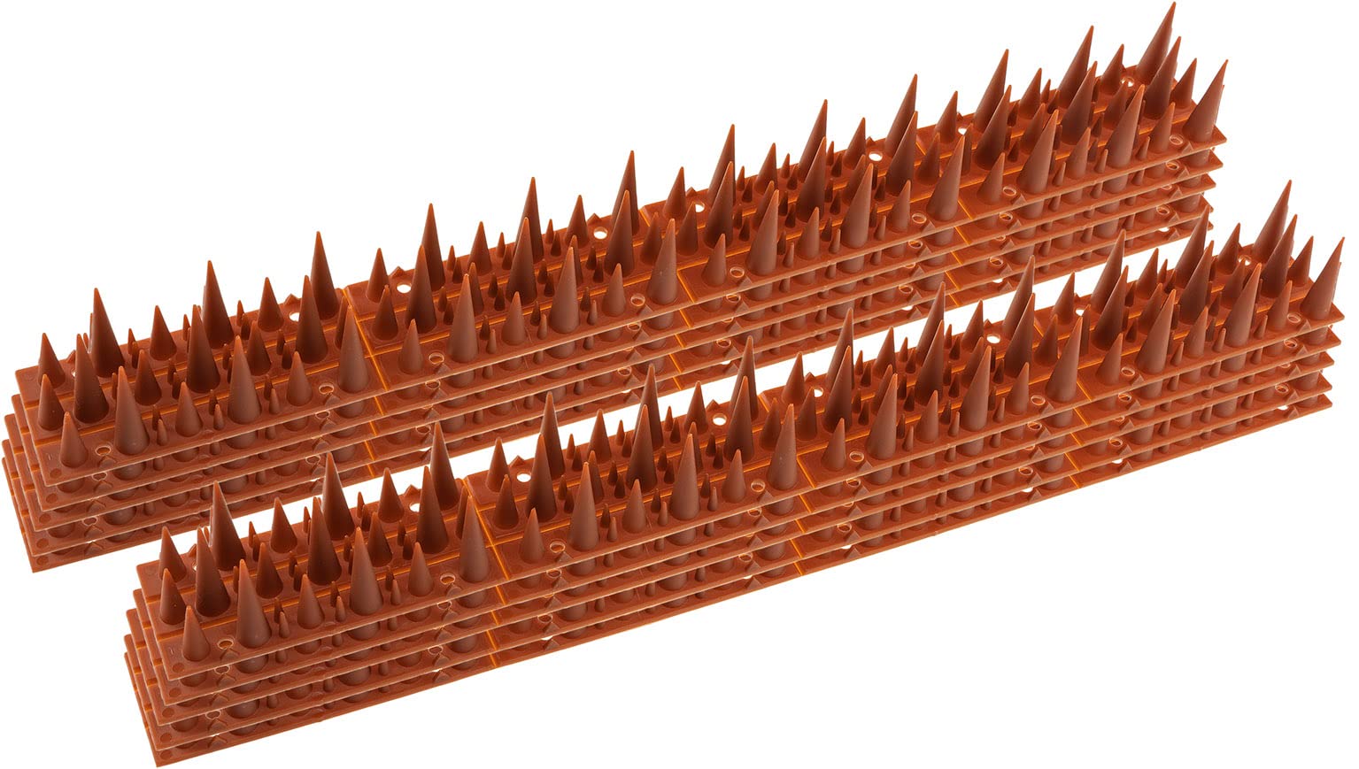 ChiliTec GmbH Taubenabwehr Taubenspikes – 3-reihige Vogelspikes, PP, ziegelrot, 10er-Set