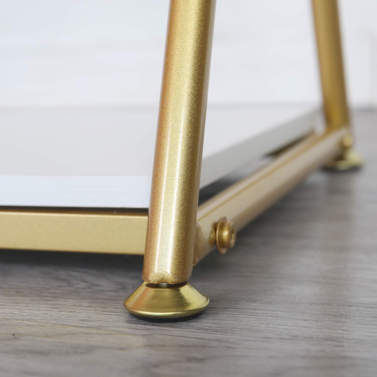 HOMEKAYT Gold Clothing Rack with Shelf Heavy Duty Gold Garment Rack Gold Glothes Rack Modern Display Rack for Home, Boutique,Retail - 59''L