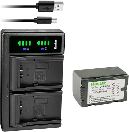 Kastar Paquete de 1 batería CGR-D16S y cargador USB LTD2 compatible con Panasonic CGR-D28 CGR-D28A1B CGR-D28R CGR-D28S CGR-D28SE1B CGR-D320