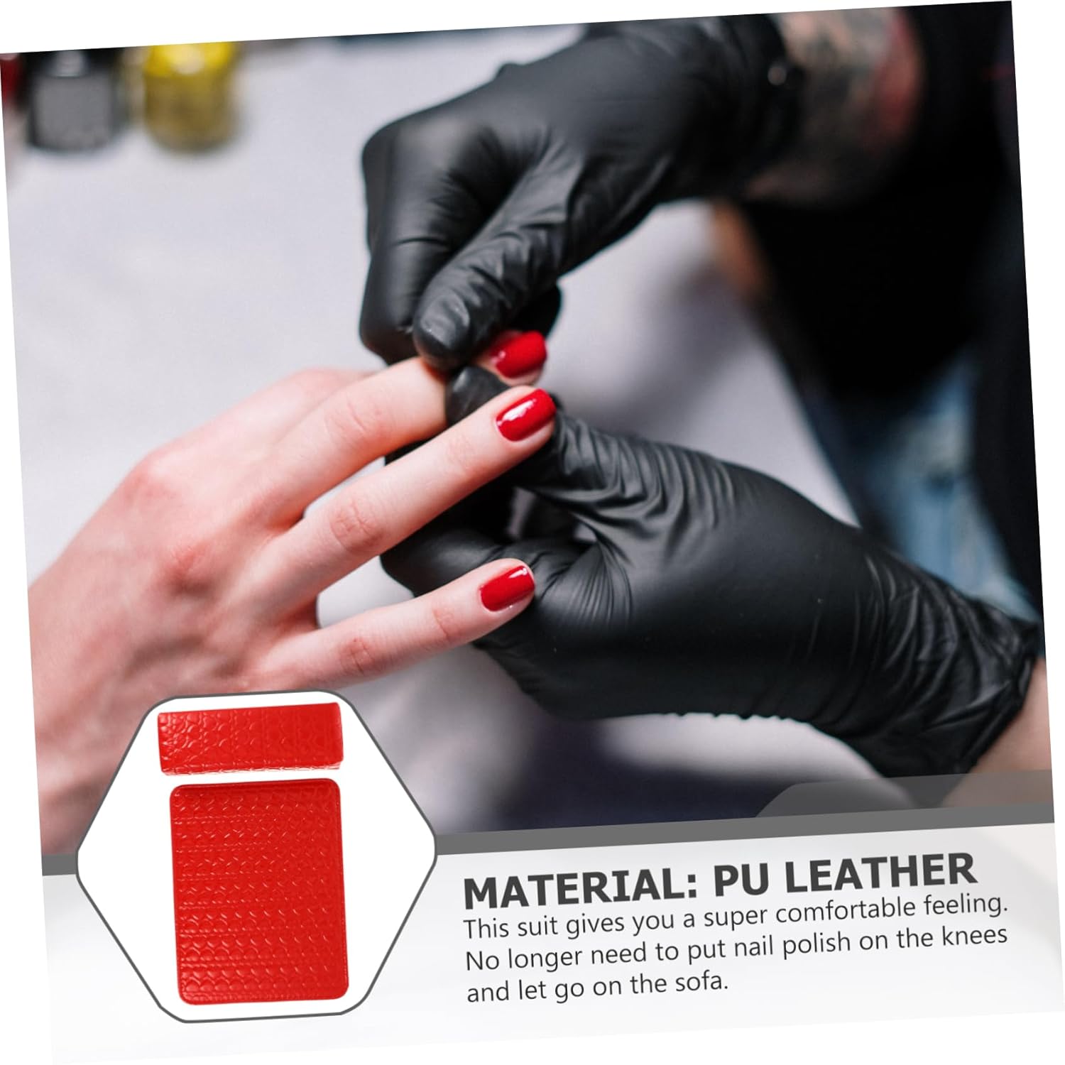 2pcs Ergonomic Nail Pillow Hand Rest Armrest Leather Mat for Nail Salon