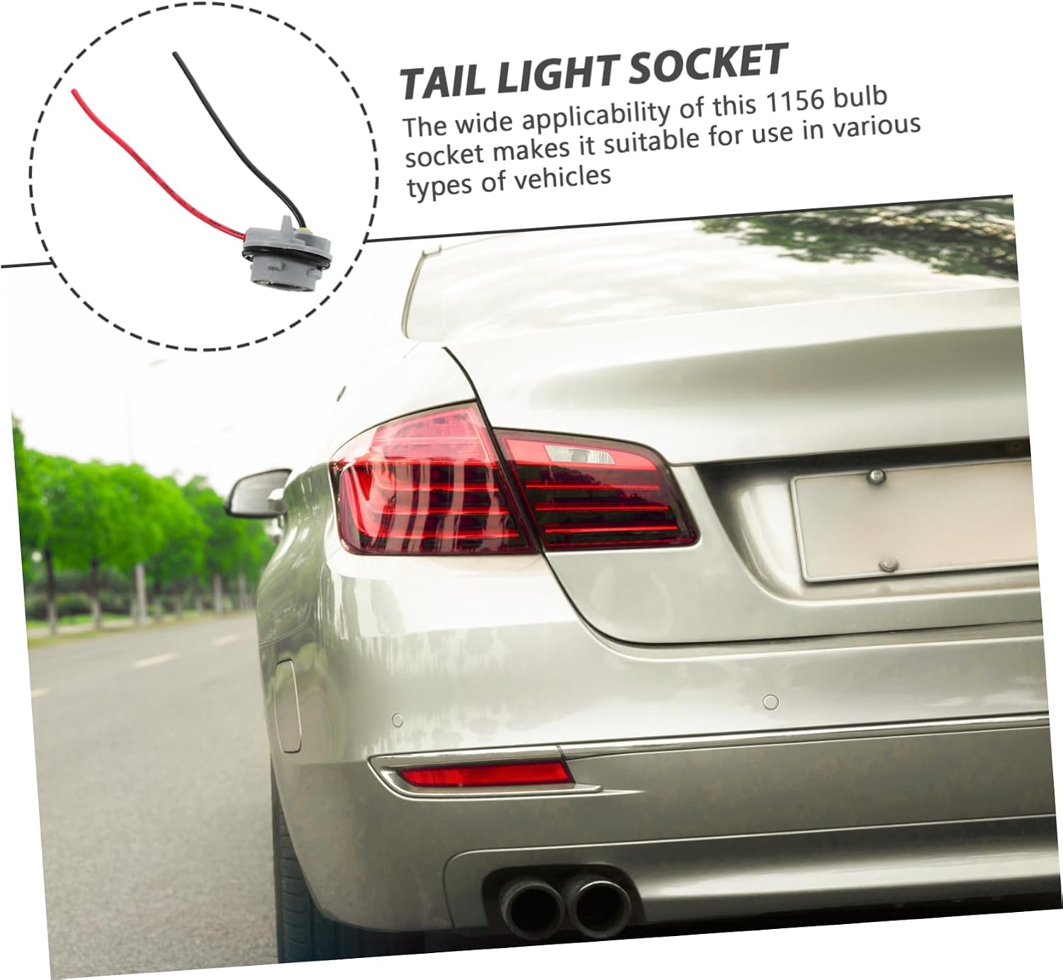 GLEAVI LED Tail Light Socket 1156 Base Turn Signal Light Base Harness Wiring for Car LED Bulb Socket Compatible Most Vehicles