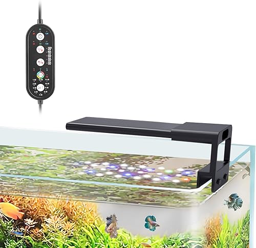 hygger Luz LED de acuario de 10 W para plantas, luz de tanque de peces de espectro completo con temporizador de encendidoapagado automático,