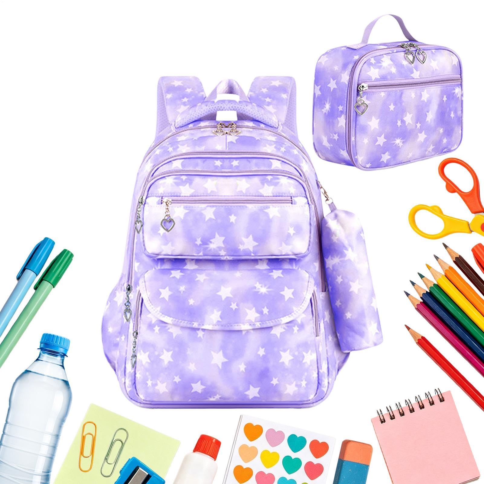 Zaino per la scuola da bambina, impermeabile, con motivo a stelle e, , Siehe Beschreibung, Vedi descrizione | Zaino per bambini per bagaglio da viaggio, borsa per il trasporto, scuola elementare, asilo,