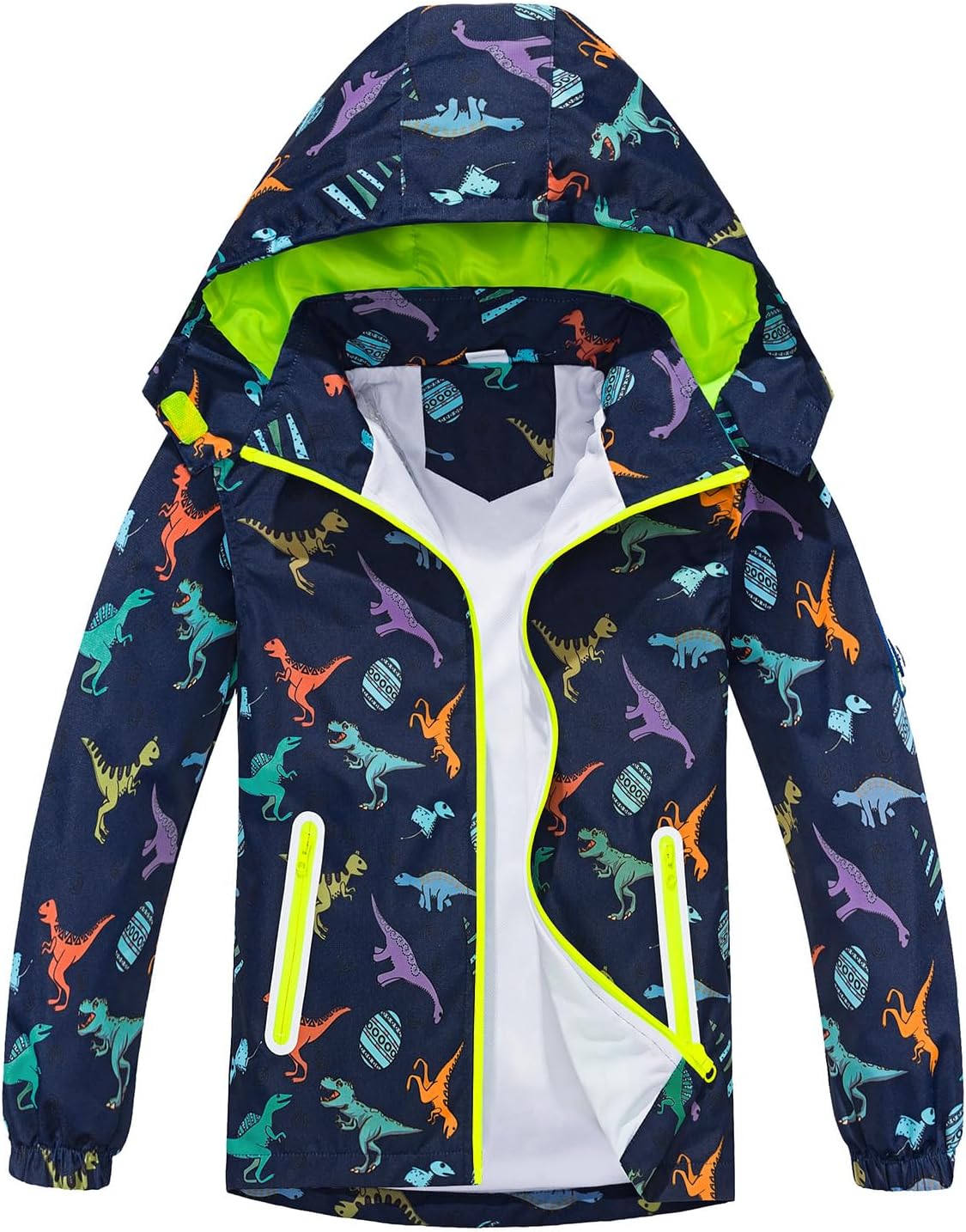 FYMNSI Kids Boys Lightweight Waterproof Hooded Jacket with Pockets Toddler Spring Fall Outfits Zip Up Thin Outwear Coats