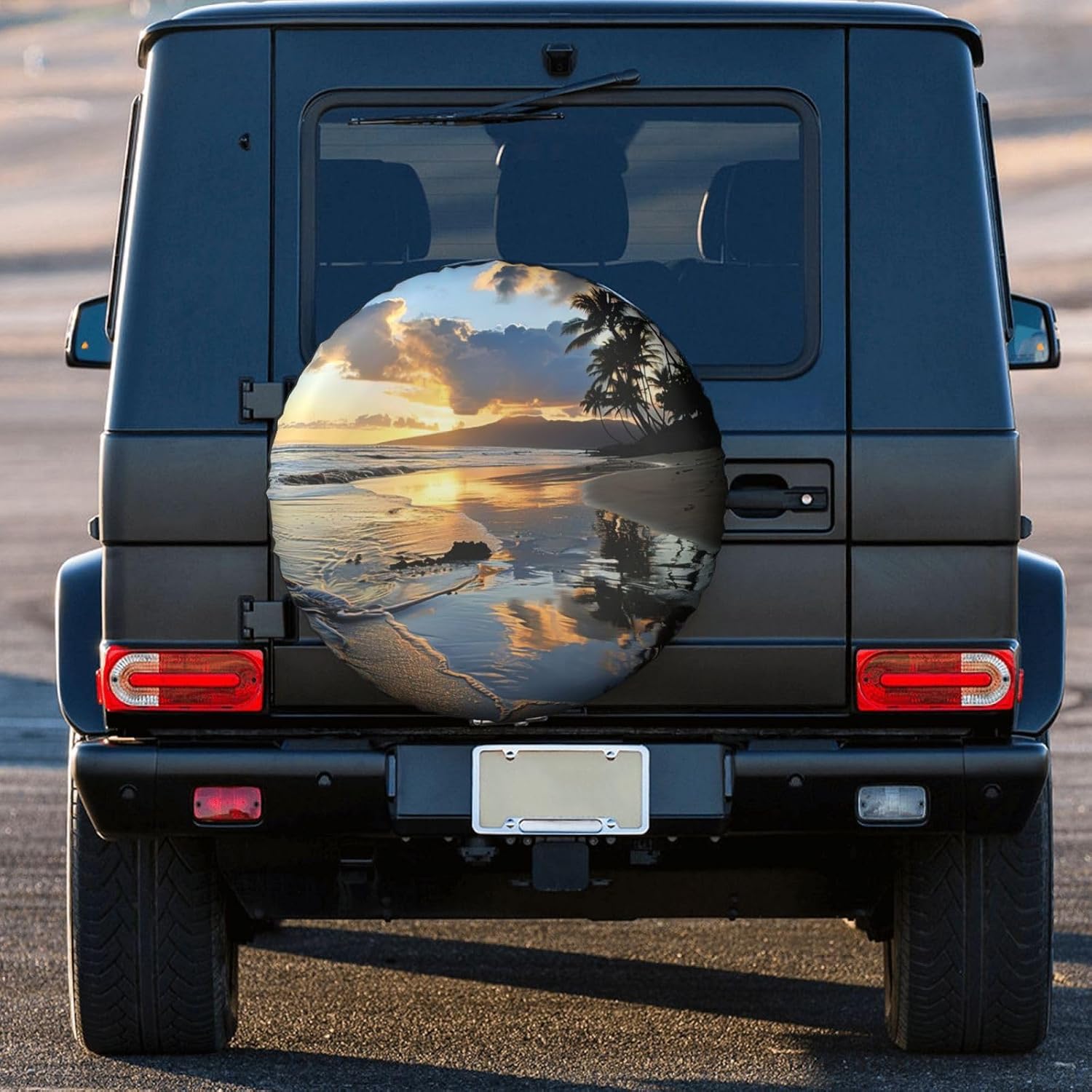 Hawaii Beach Print Tire Cover Universal Spare Wheel for Trailer Rv SUV Truck Camper Travel Accessories