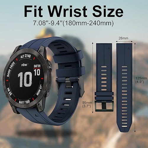 Miniatura 4 de Bandkids Correa de camuflaje de 1.024 in compatible con Garmin Fenix 5XFenix 6XFenix 7XTactix DeltaFenix 33 HR, bandas de reloj deportivas suaves e