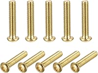 Vista 6 de uxcell Tornillos de máquina de latón, pernos de sujeción de cabeza plana Phillips M4x8mm para muebles, equipos de oficina, electrónica, 12