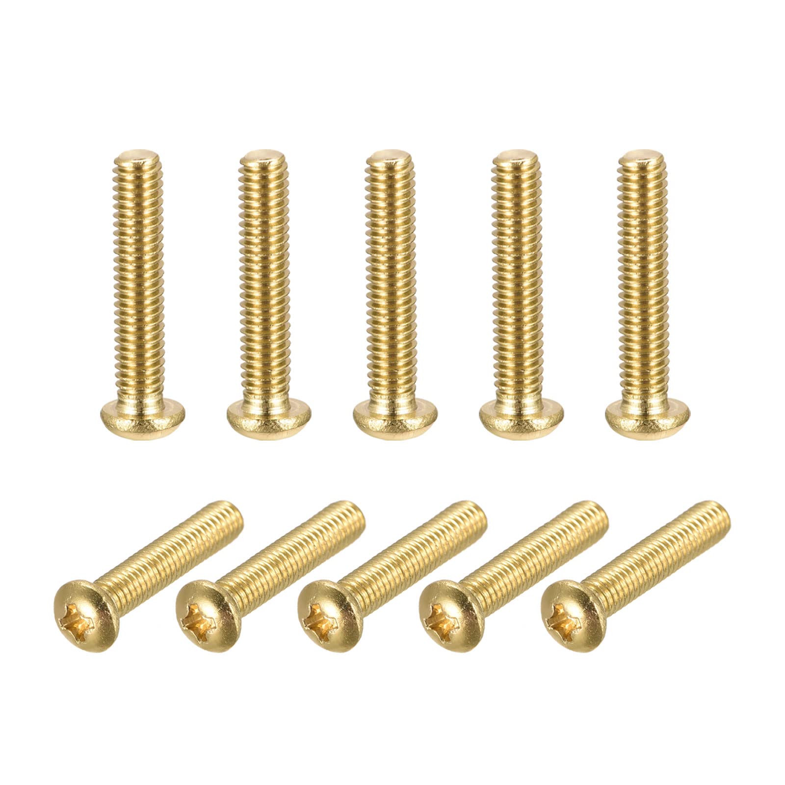 Lot De 20 Vis à Bois Laiton M4x10mm – Tête Cylindrique Cruciforme – Uxcell