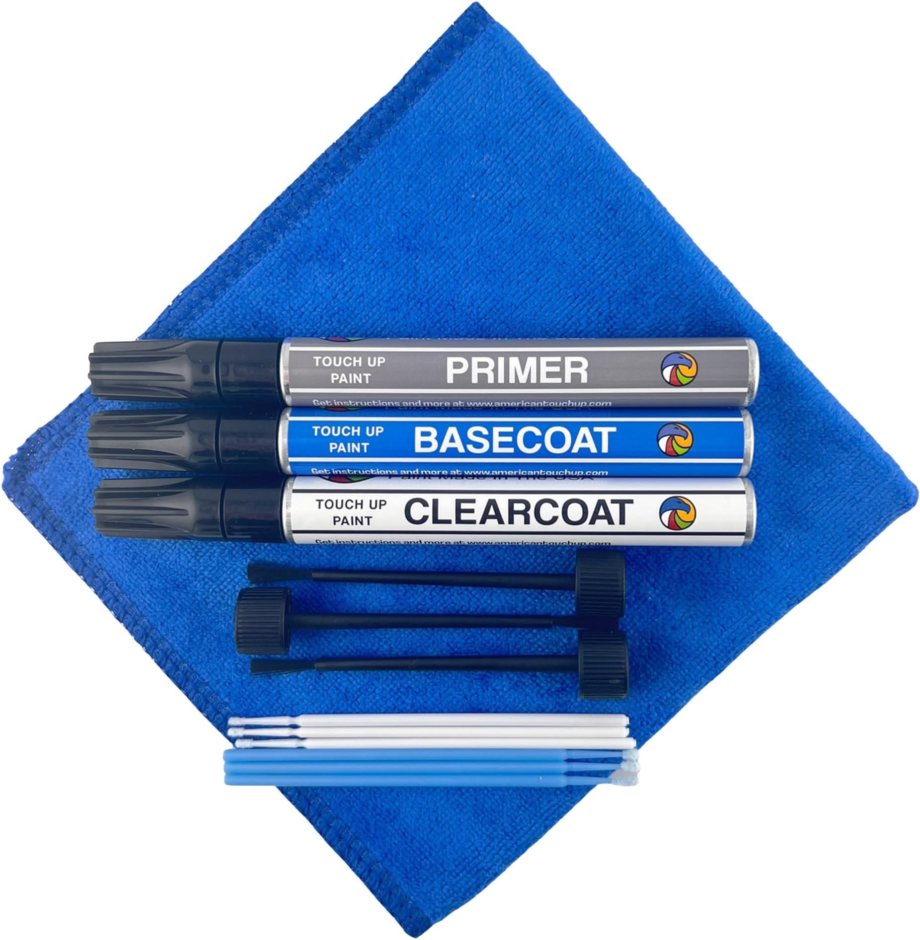 American Touch Up Paint Exact Match Compatible with Chevy Some Kinda Blue Metallic 619D, GA0, WA619D - Paint Pen Brush, Primer/Basecoat/Clearcoat