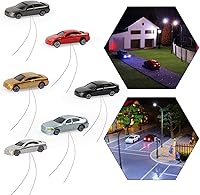Vista 1 de Evemodel EC150 12pcs 1:150 N Scale Model Lighted Cars (Color Random) with 12V LEDs for Building Layout New