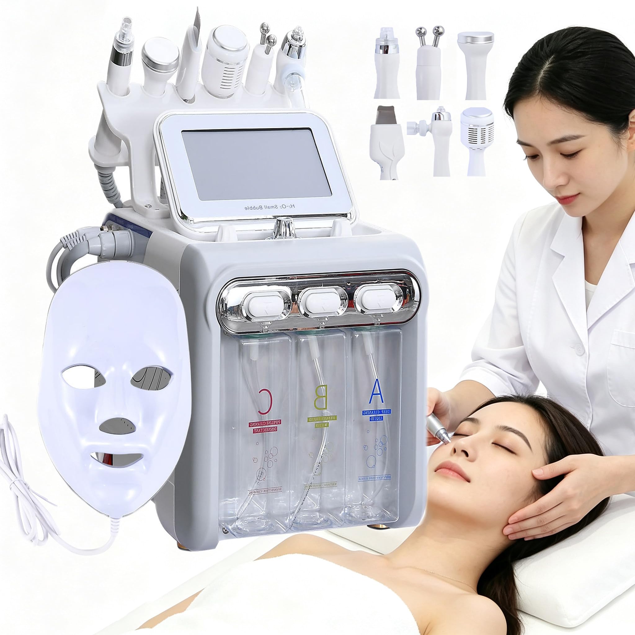 DJFYVAEIO Hydrogen-Oxygen Beauty Machine,7-In-1,Facial Cleansing A