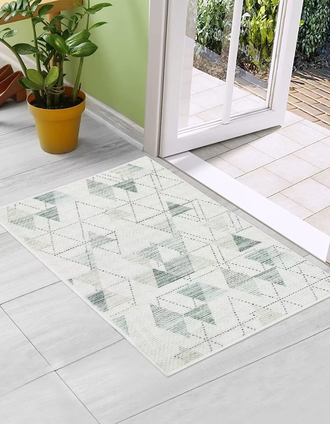 GlowSol Small Area Rug 2x3 Modern Geometric Entryway Rug