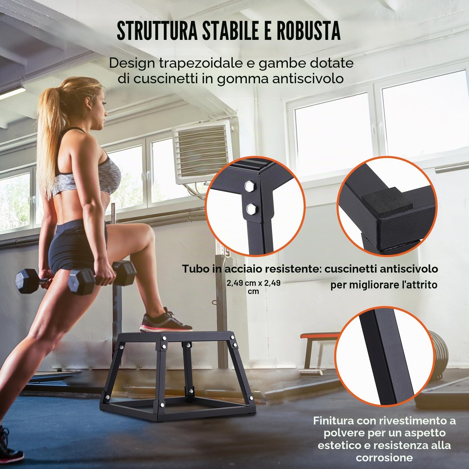 VEVOR Box Pliometrico 305mm Piattaforma Pliometrica Carico 227 kg Jump Box Allenamento Fitness Crossfit
