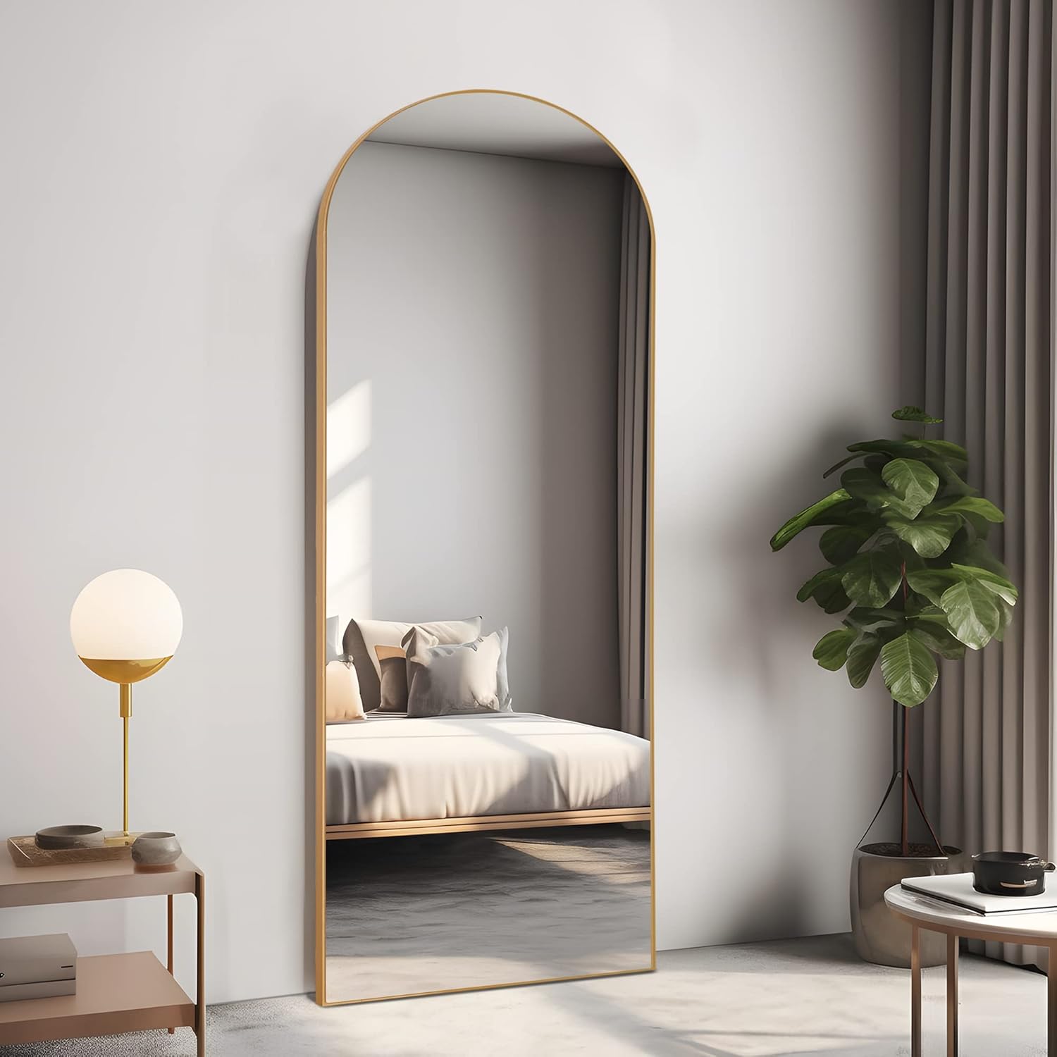 NicBex Arch Full Length Mirror, 64" x 21" Wooden Wall
