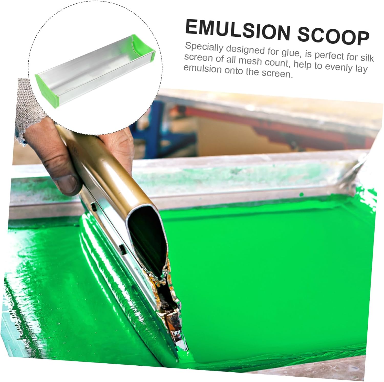 Stainless Steel Emulsion Scoop Silver for Screen Printing Tools