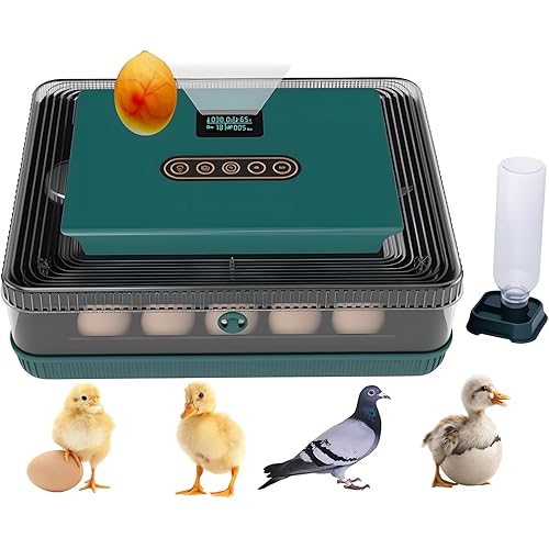 Ovatt 25 Egg Incubator, Automatic Poultry Hatcher with Digital Temperature & Humidity Control, LED Display, Automatic Egg Turner for Chicken, Duck & Goose Eggs, Ideal for Home & Small Farms