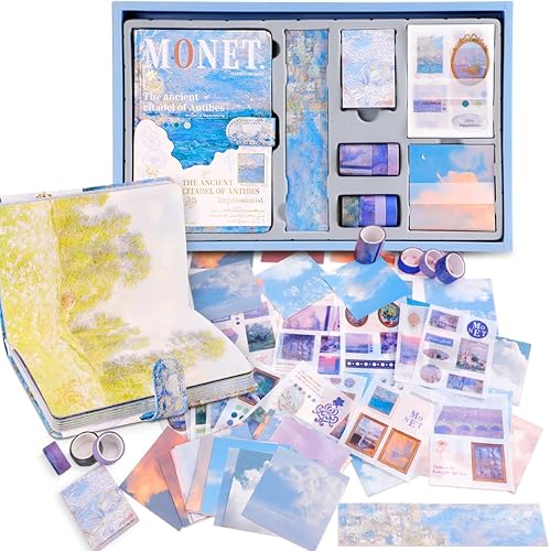 FHDUSRYO - Kit de 149 suministros para álbumes de recortes, kit de álbum de recortes estético vintage, kit de diario de basura con adhesivo B6,