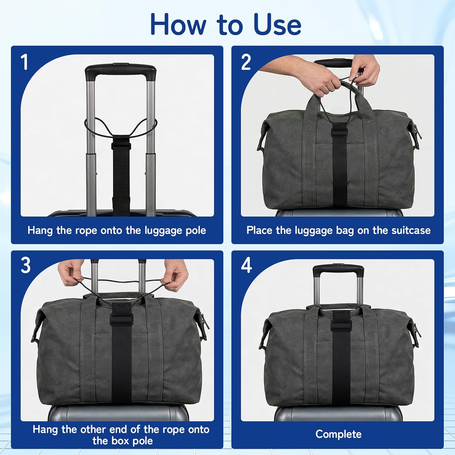 3 Pcs Add a Bag Luggage Straps,Elastic Connect Two Suitcases Secure Travel Belt for Attaching Extra Bags Purse Carry On Luggage and Backpack Travel Accessories Black