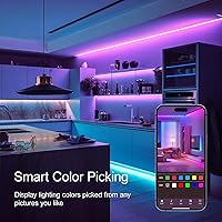 Vista 4 de Luces LED de 100 pies para dormitorio, con control remoto infrarrojo de 44 teclas y aplicación Bluetooth, tiras de luces LED inteligentes, tira