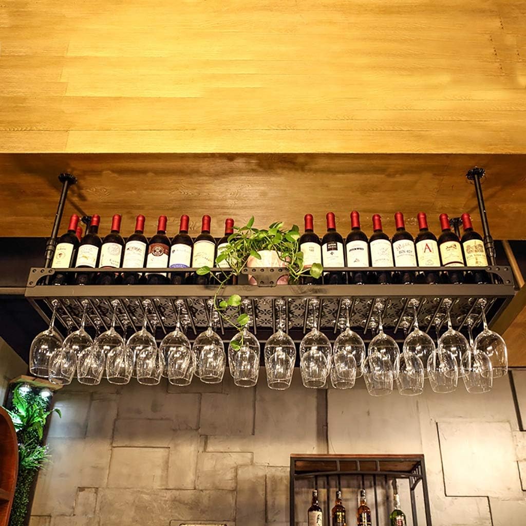 Metal Wine Glass Rack with Adjustable Height for Bar Counter Decoration Hanging Goblet Holder for Glass Wine Glasses 60cm Smooth Sailing Display Rack