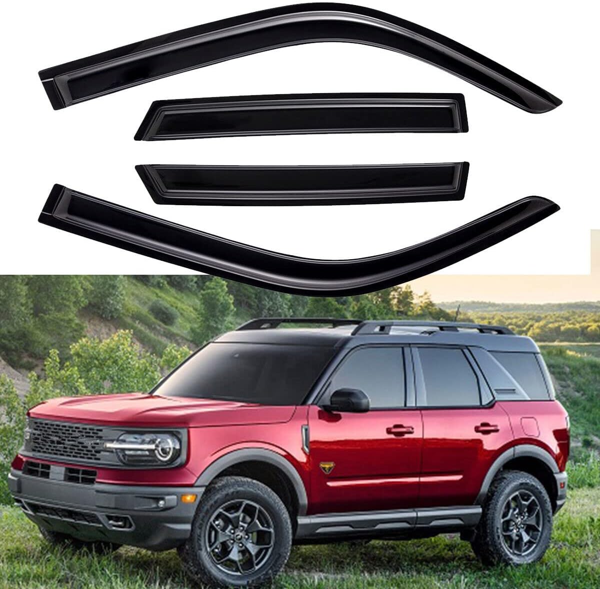 Lifeinfinity Original 4pcs Rain Guards Set, Outside Mount