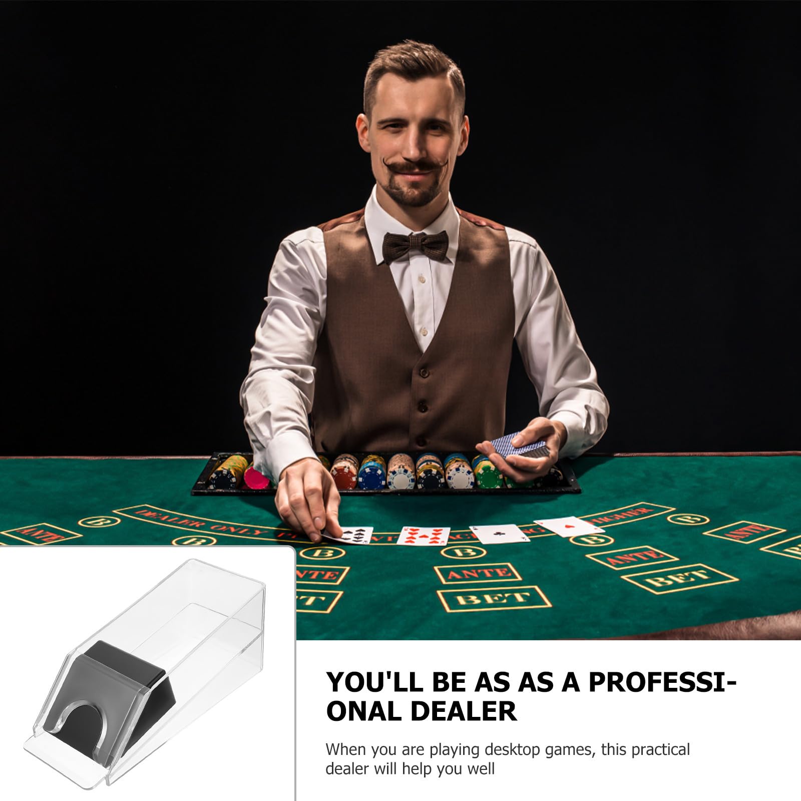 Croupier de Cartes Acrylique Professionnel pour Poker, Usage de Table