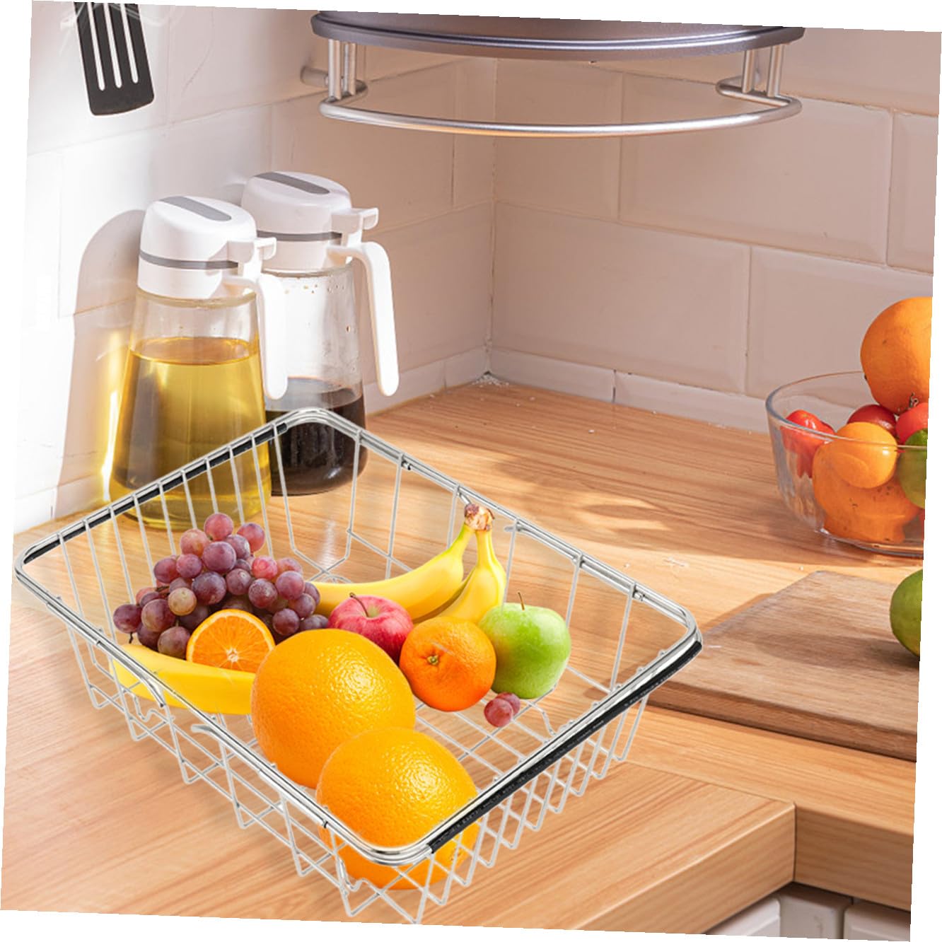 Alipis Scolapiatti per Lavello in Acciaio Inox Cestello di Scarico Multifunzionale Filtro Accessorio da Cucina Pratico per Asciugatura e Raccolta Piccoli Oggetti Angoli Arrotondati