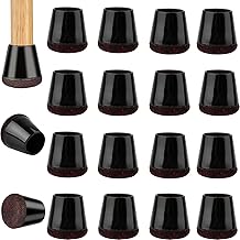 16 x Black Silicone Chair Leg Protectors with Felt Pad, Chair Pads, Noise Free, Chair Pads for Hard Wood Floors and Tiles (15-21 mm) (Purple, Standard)
