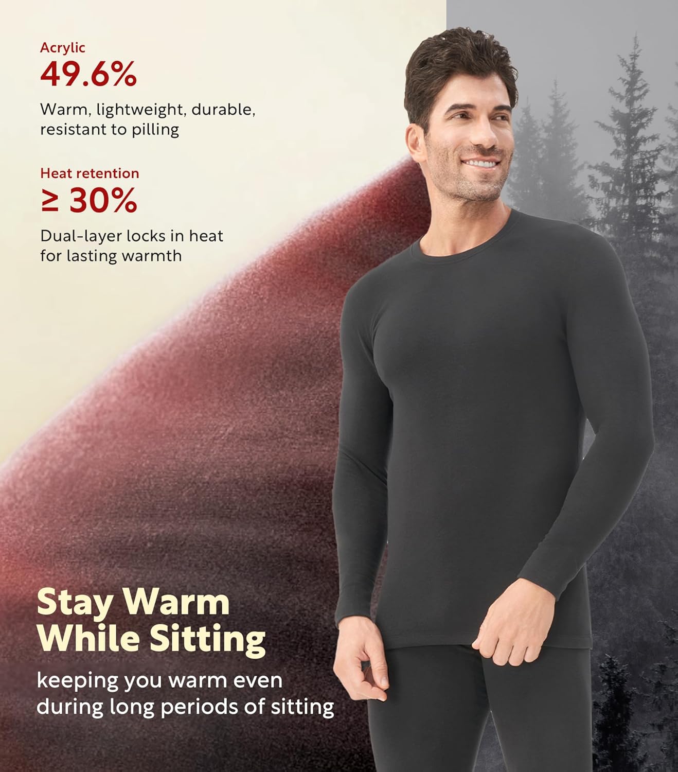 DAVID ARCHY Men’s Heavyweight Thermal Underwear for Extreme Cold, Perfect for Harsh Winter from -10°C to -5°C - Image 3