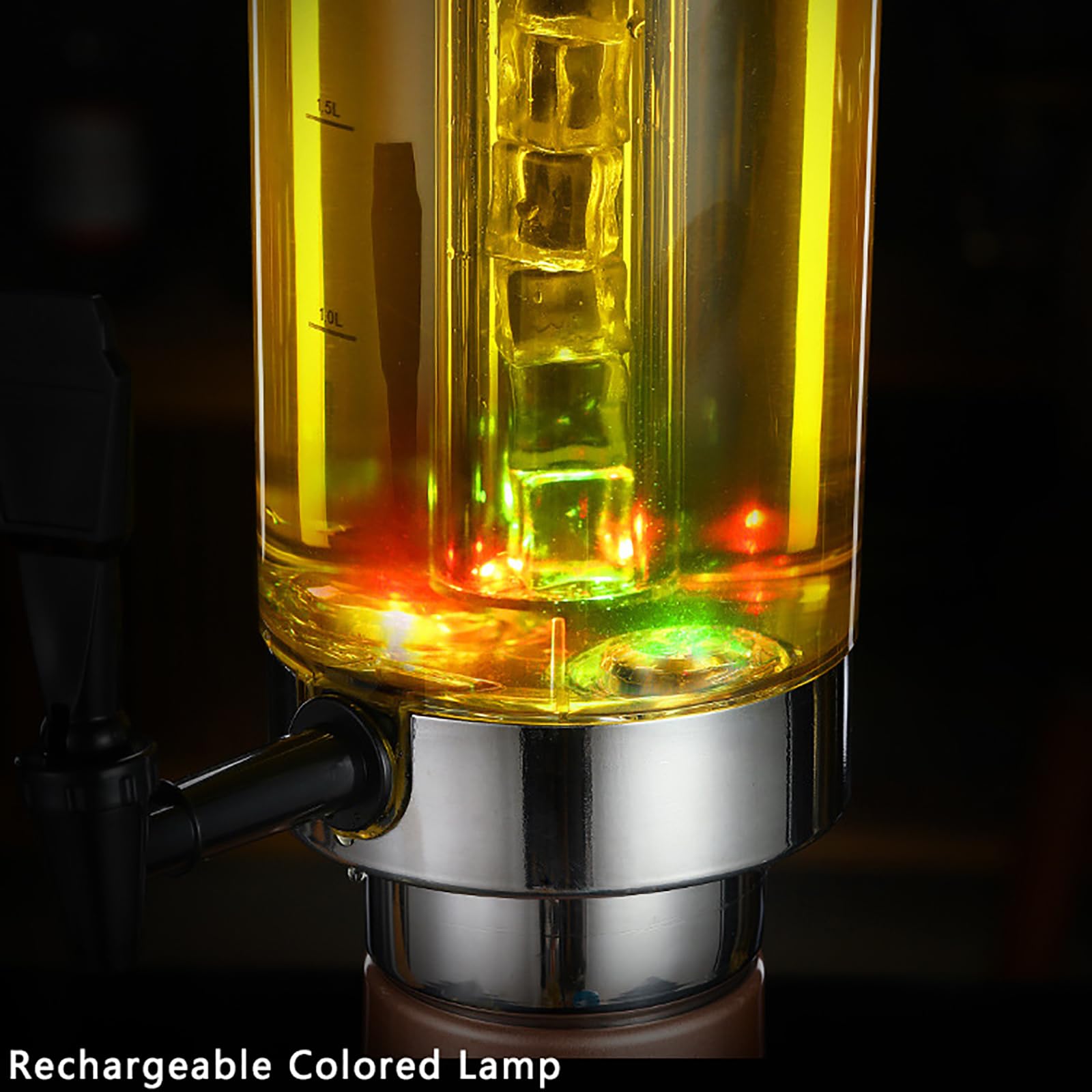 Dispensador de cerveza con tubo de hielo extraíble, luces LED, escala transparente, diseño antioxidante para bares y fiestas