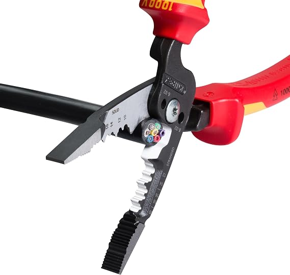 KNIPEX Tools 13 78 8 SBA Forged Wire Stripper 20-10 AWG-1000V Insulated, 8