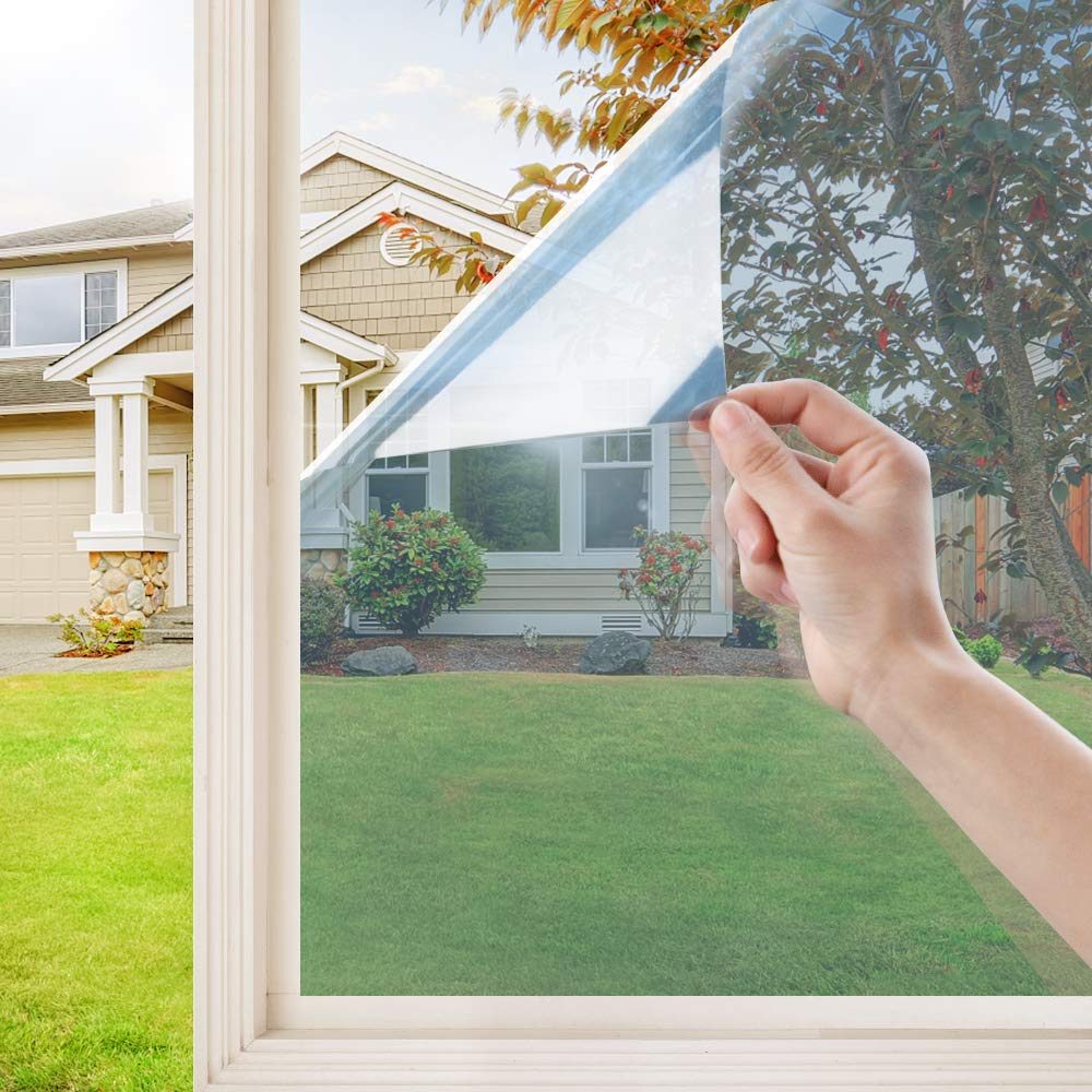 dktie Heat Reflective One Way Window Film Privacy (Silver, 60x200cm)