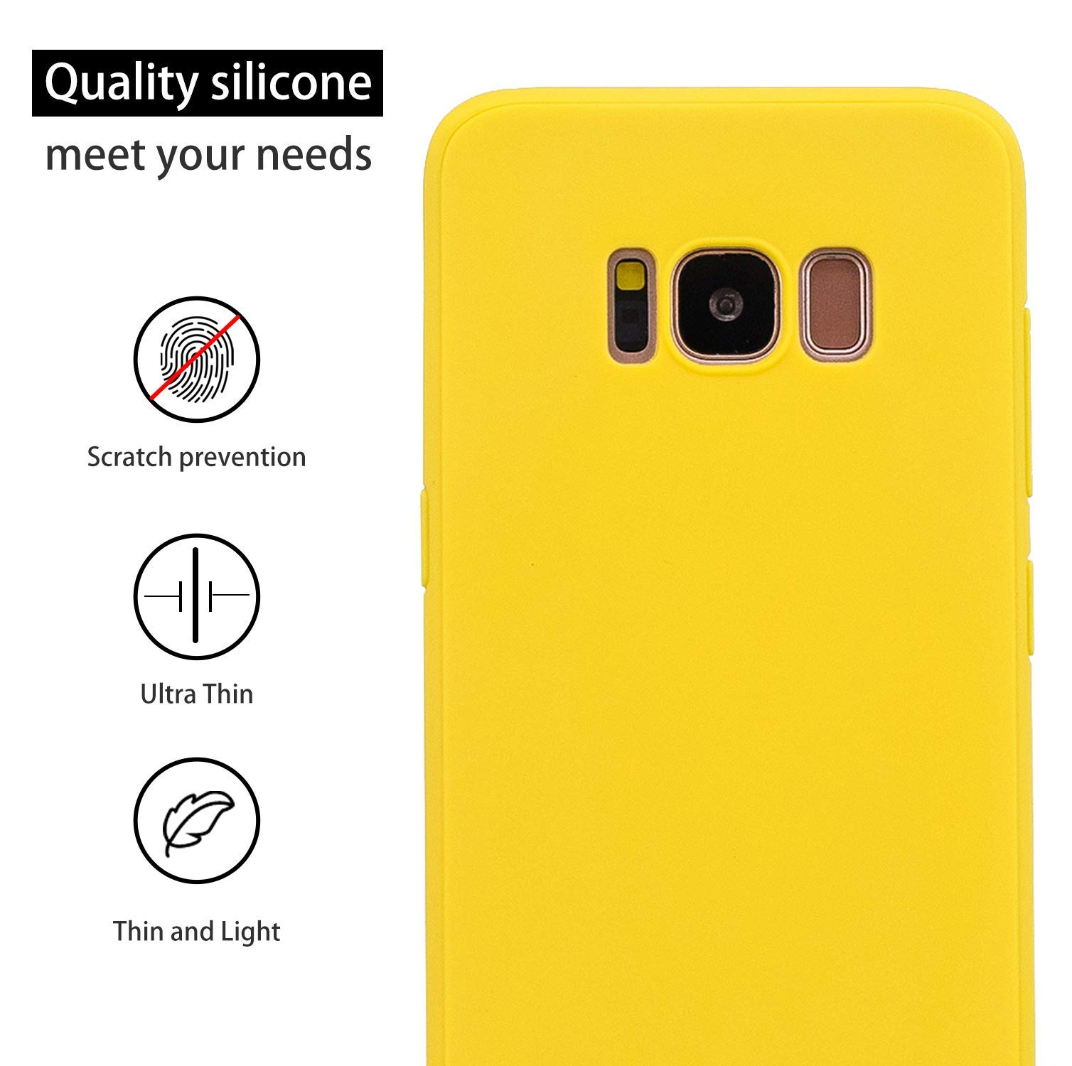 Cuzz Custodia Morbida In Silicone Per Xiaomi Redmi 6A + Film Vetro Temperato - Cover TPU Gialla