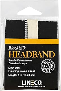 Lineco Black 6" Silk Head Band. Finishing Touch for Bound Books. Bookbinding, DIY, Crafts, Projects, Journals, Scrapbooking, Book Decor.