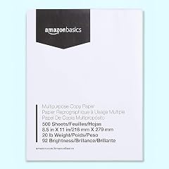 Amazon Basics Multipurpose Copy Printer Paper 8 5 x 11 Inches 20 lb 92 Bright White 1 Ream