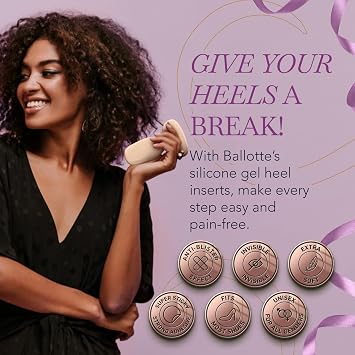 Ballotte Premium Grade Silicone Heel Protector (Natural - 8 Pack) | Heel Grips/Heel Pads for Women Heels - Shoe Inserts for Shoes that are Too Big | High Heel Cushion Inserts Women