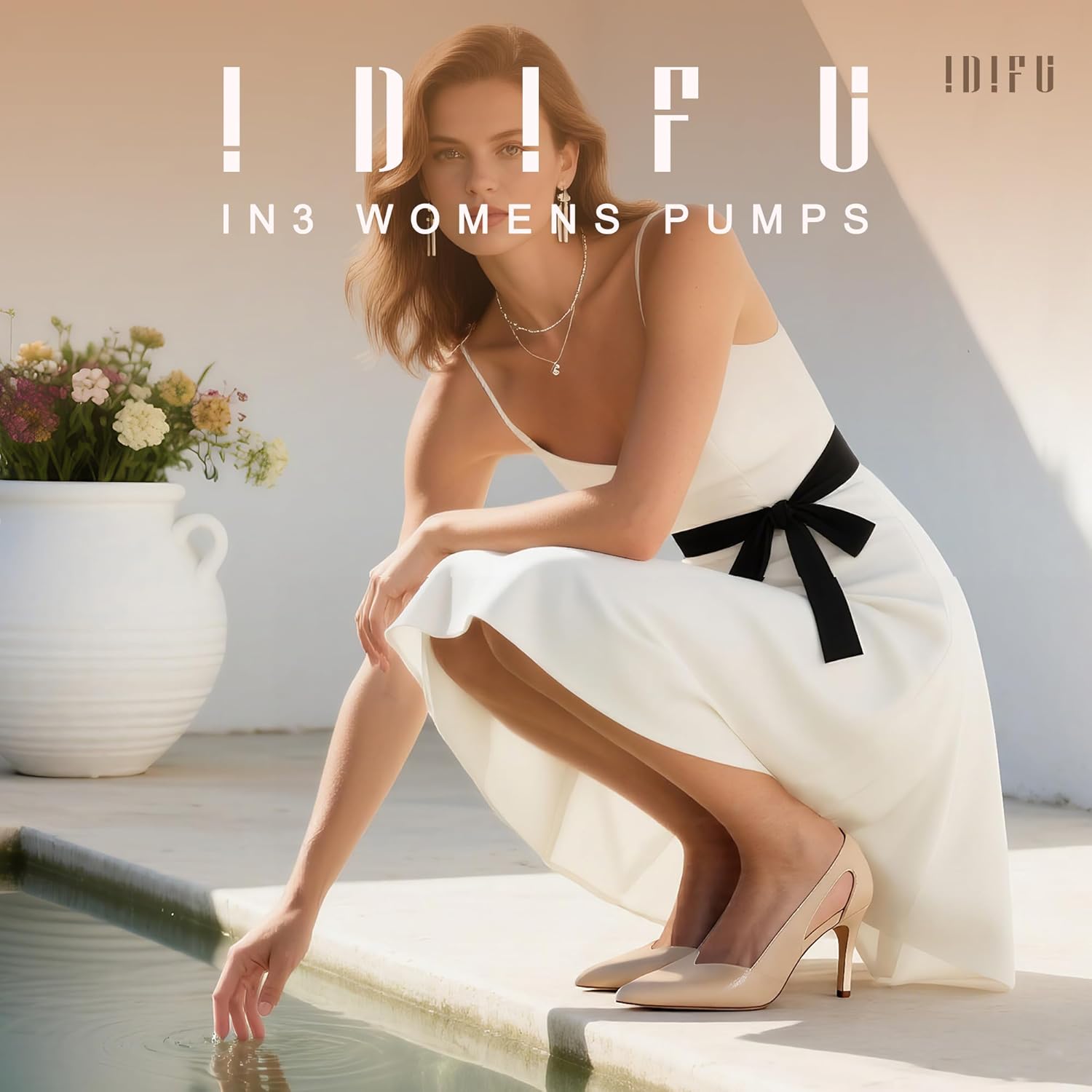 IDIFU IN3 High Closed Toe Heels Women's Pumps Stiletto Pointed Toe Dress Shoes for Women Comfortable Cut Out Wedding Bride Bridesmaid Guest Prom Work Office Dressy Trendy Fashion Classic Pumps Shoes - Image 4