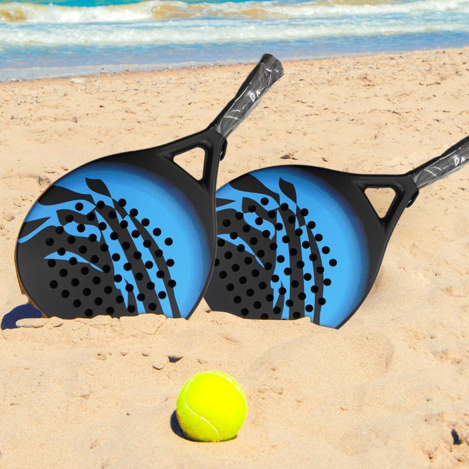 Paddle Racket, Racket, Carbon Fiber Paddle, Ergonomic Grip Design, Lightweight Build, Family Sports Play Beginners Professionals, 18.5x10.43x1.5