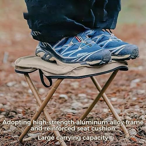 Miniatura 5 de 1 taburete plegable multifuncional para exteriores, silla de camping de mochila de playa portátil ultraligera, silla de camping pequeña de acero al