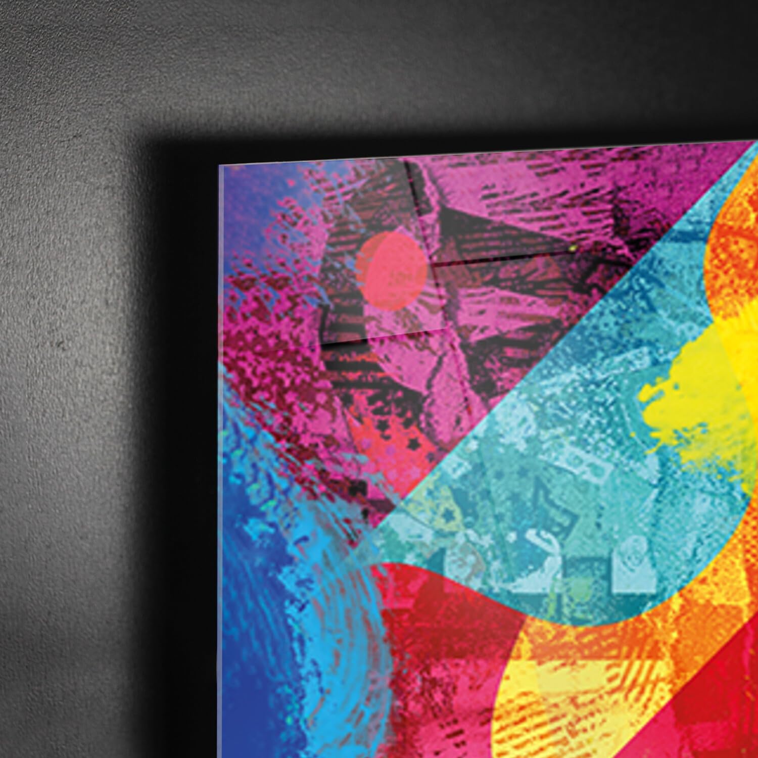 Giallobus - Cuadro - El Hombre Y La Manzana Pop Art - Vidrio Acrílico - 100x140 - Listo Para Colgar - Cuadros Modernos Para El Hogar