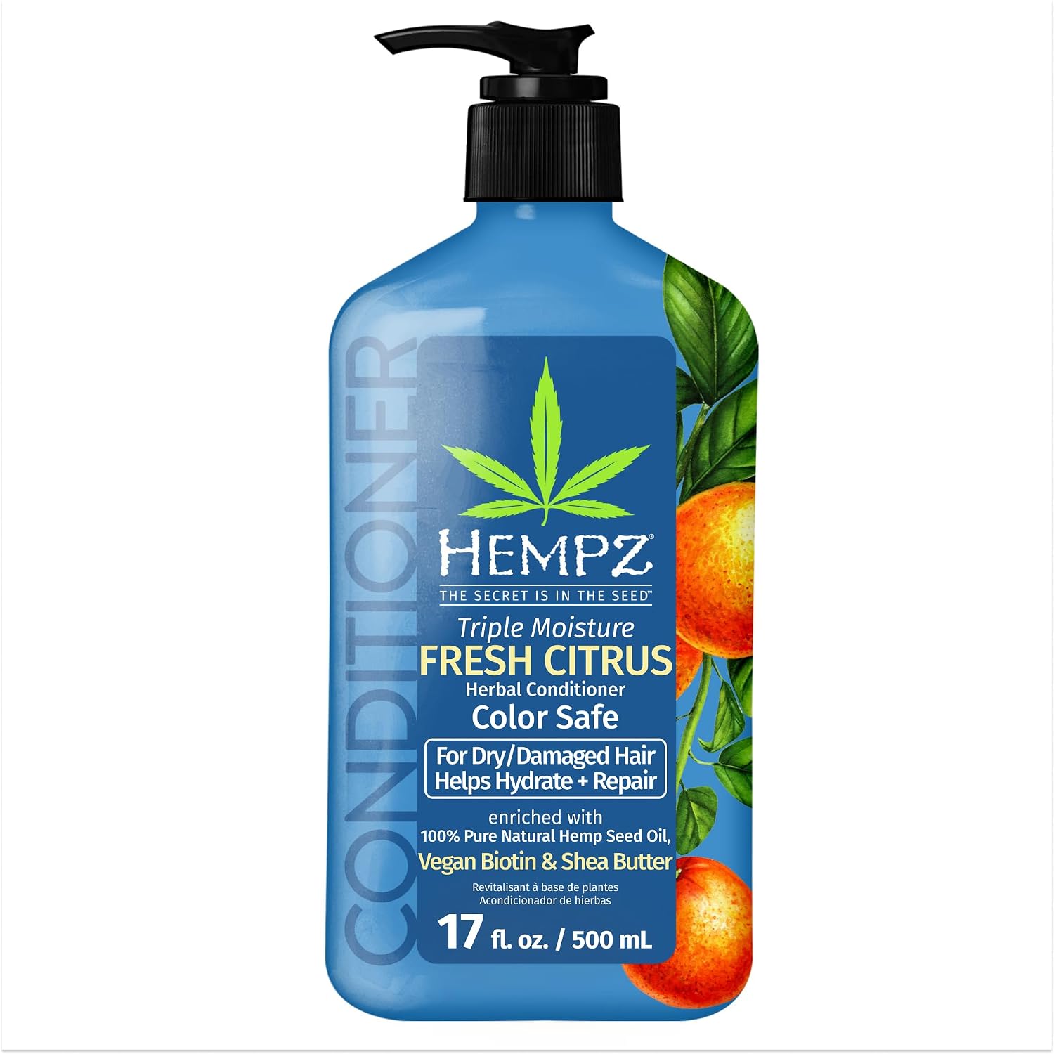 Hempz Biotin Hair Conditioner - Tea Tree & Chamomile - For Scalp Care Hair Growth & Strengthening of Dry, Damaged and Color Treated Hair, Hydrating, Softening, Moisturizing - 17 Fl OZ