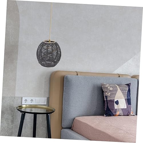 Miniatura 9 de Lámpara de cuerda tejida hecha a mano, cubierta de araña retro para comedor, estilo moderno, linterna de techo, cuerda de papel, decoración de luz