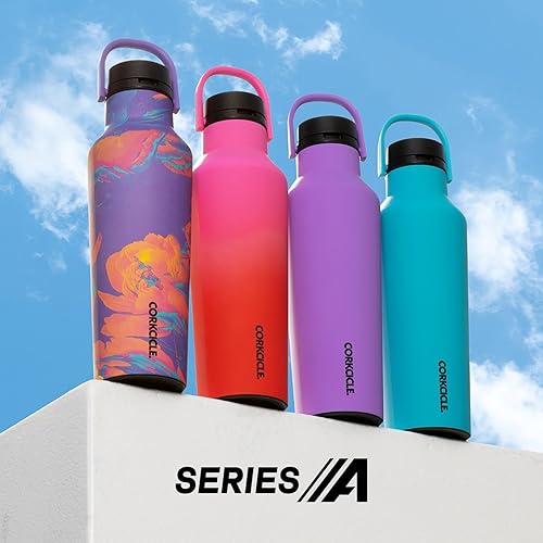 Miniatura 8 de Corkcicle Botella de agua de viaje aislada de acero inoxidable con triple aislamiento, tapa de sorbo rápido de fácil agarre, mantiene las bebidas