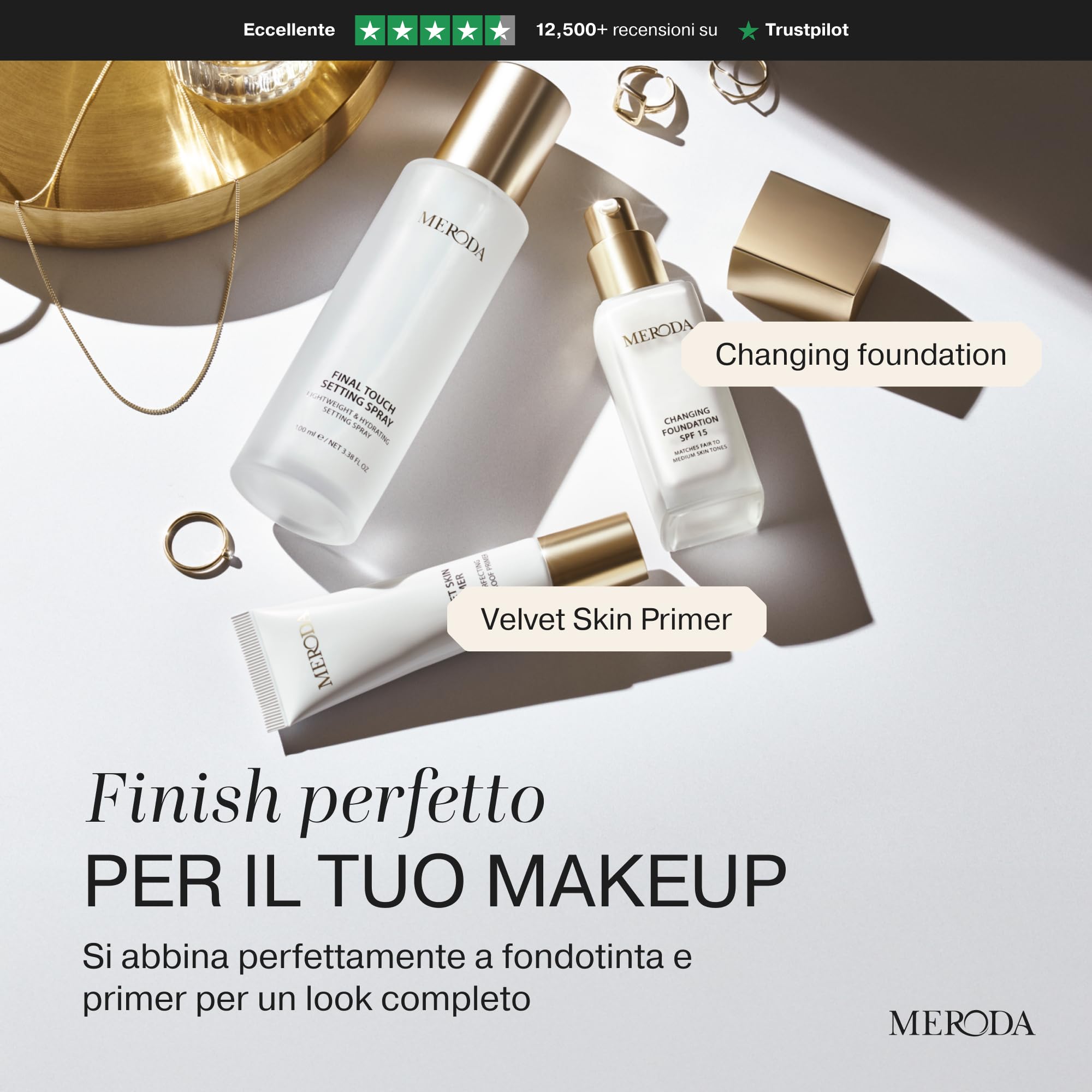 MERODA® Fissante Final Touch [FINISH FRESCO] - Spray Fissante Trucco Luminoso & Radioso - Spray Fissatore Viso Vegan & Senza Siliconi - Spray Idratante & Protettivo per il Viso