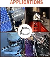 Vista 27 de 14 abrazaderas de manguera de perno en T de 7 tamaños, abrazadera de acero inoxidable 304 Turbo Intercooler de admisión, rango de trabajo